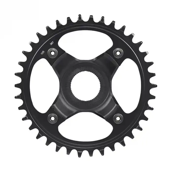 Foaie angrenaj Shimano E-bike SM-CRE80-12-B, fara CG, chain line 53mm, Negru, 38T Cumpără acum