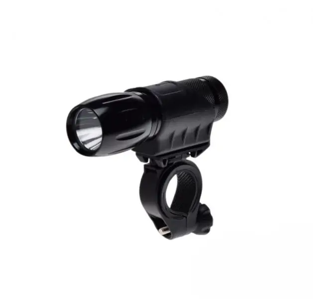 Comandă acum Far fata biciclete 1 led, 1W, 3 functii, corp aluminiu, suport prindere ghidon si baterii incluse