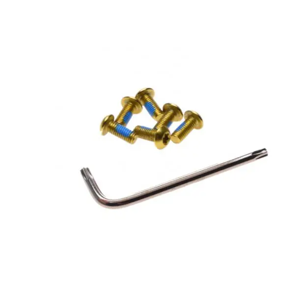 Set 6 suruburi disc frana biciclete, Unex, culoare auriu Premium