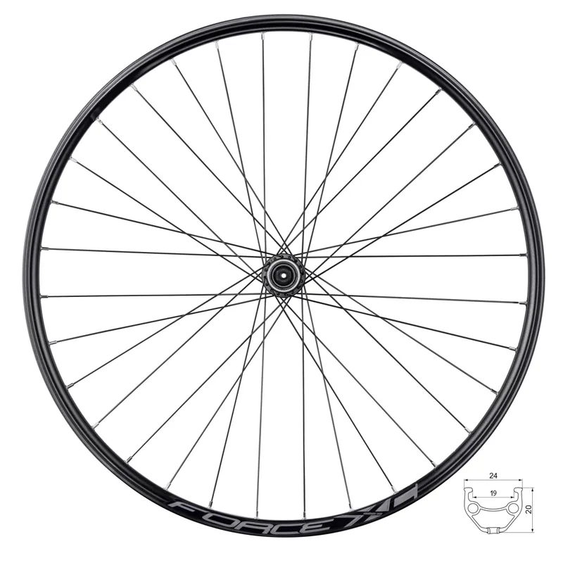 Roata fata 28/29 Force XC Disc 622x19 centerlock neagra Ofertă limitată