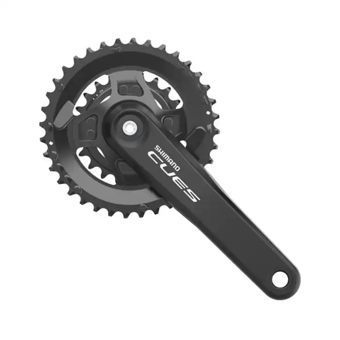 Angrenaj pedalier Shimano CUES FC-U4010-2B, 2x9/10/11 viteze, Hollowtech II, fara aparatoare lant, brate 170mm, fara BB, 36x22T Ultima șansă