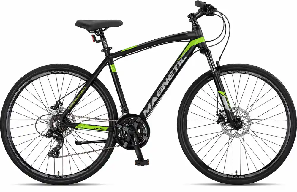 Bicicleta Trekking Umit Magnetic M-460-21-SHIM, culoare negru/verde, roata 28", cadru aluminiu, frana disc , 2026 Comandă acum