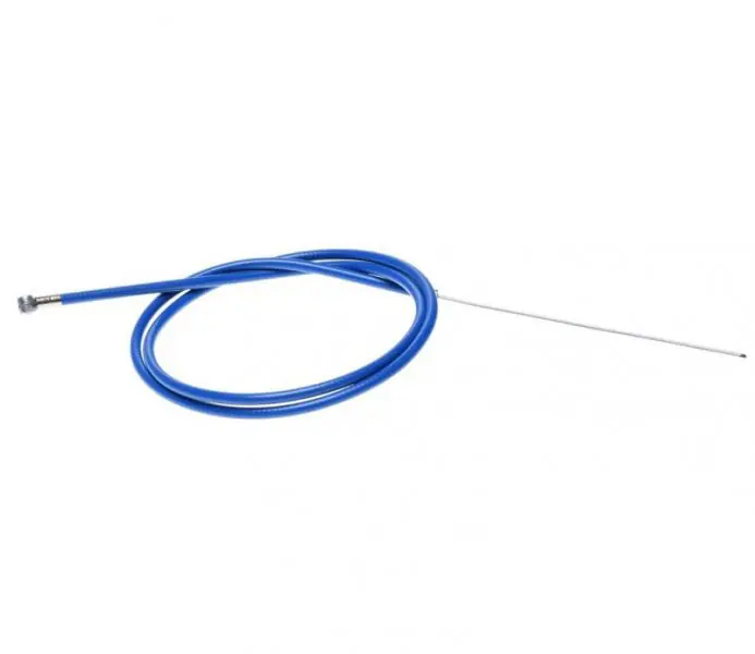 Plată sigură Cablu frana spate cu teaca, pentru biciclete, lungime cablu 1650mm, lungime teaca 1500mm, culoare albastru