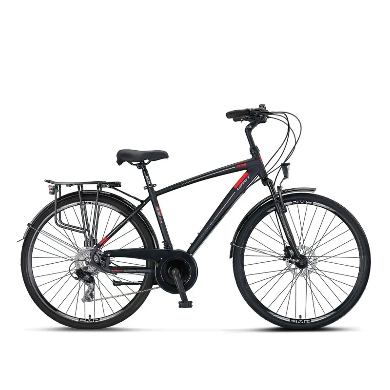 Bicicleta City Umit Ventura, M-510-ATB-S, culoare negru/rosu, roata 28", cadru 510mm aluminiu, frana hidraulica Vezi acum