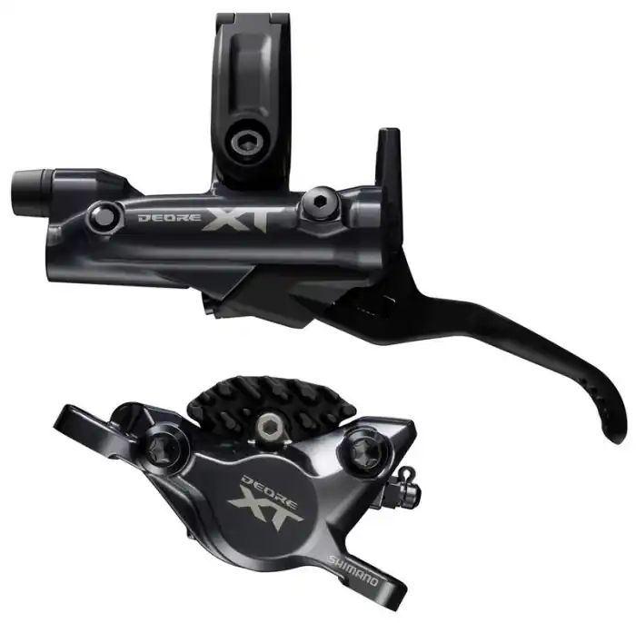 Livrare expres Frana pe disc set asamblat (J-Kit) Shimano Deore XT BL-M8200(L), BR-M8200 (F), fara adaptor, placute Metal (cu radiator), cu insertie, conducta 1000mm (SM-BH90 negru)