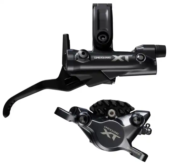 Super ofertă Frana pe disc set asamblat (J-Kit) Shimano Deore XT BL-M8200(R), BR-M8200 (R), fara adaptor, placute Metal (cu radiator), cu insertie, conducta 1700mm (SM-BH90 negru)