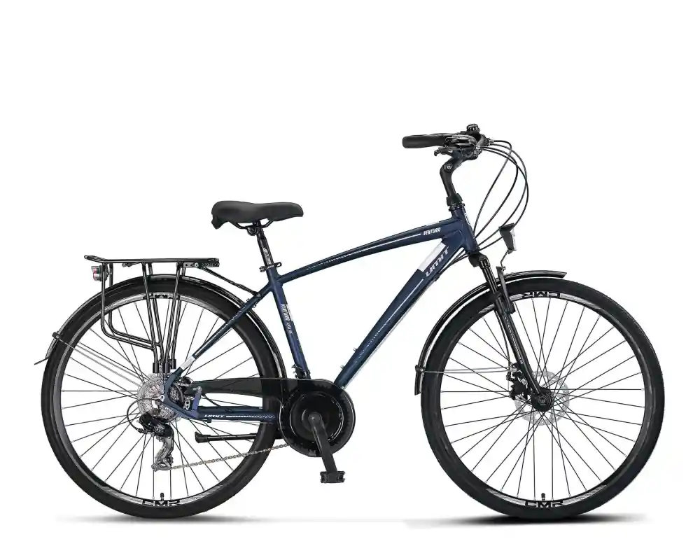 Bicicleta City Umit Ventura, M-460-ATB-S, culoare albastru/gri, roata 28", cadru 460mm din aluminiu, frana disc hidraulic, 21 viteze Super ofertă