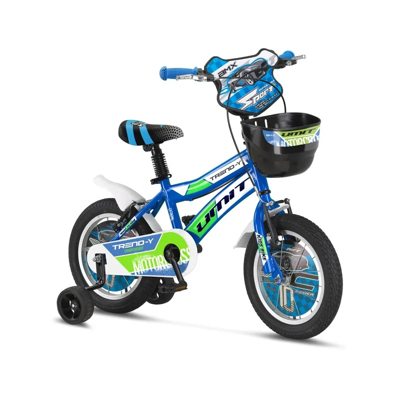 Bicicleta copii Umit Trend-y, culoare albastru, roata 16", cadru din otel Ofertă