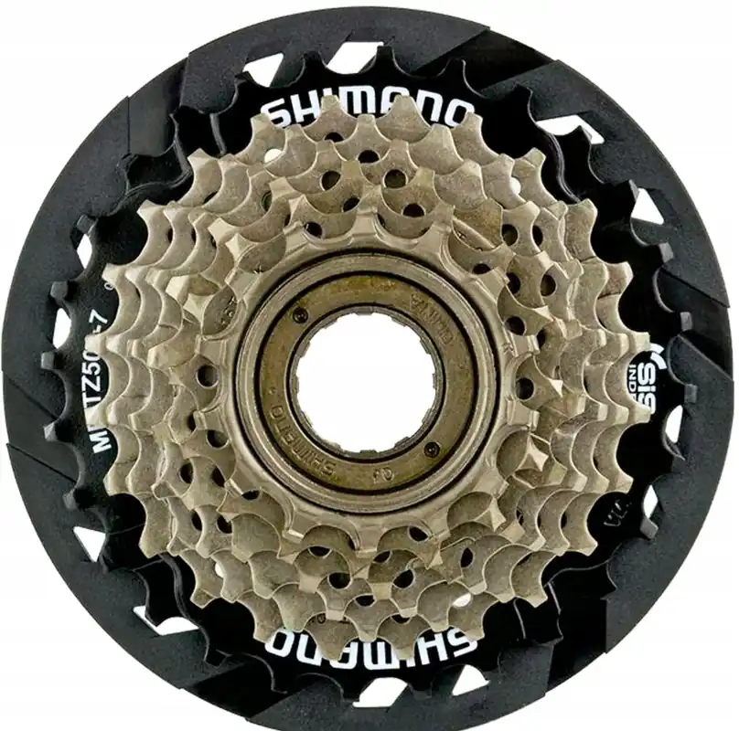 Reducere extra Pinion spate cu aparatoare Shimano MF-TZ500, 14-28T, 7 viteze