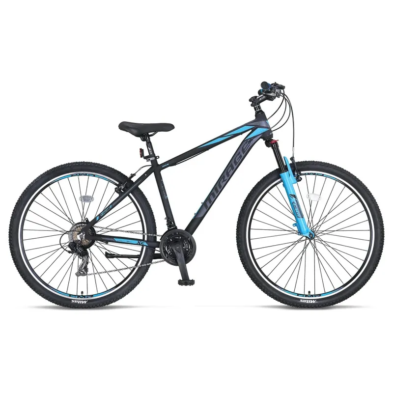 Ultima șansă Bicicleta MTB Umit Mirage, 21 viteze, culoare negru/albastru, roata 29", cadru din aluminiu 20", V-brake