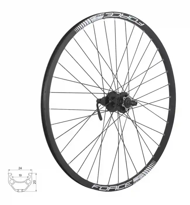 Plată sigură Roata spate 26 Force Basic Disc 559x19 butuc Shimano FHM475