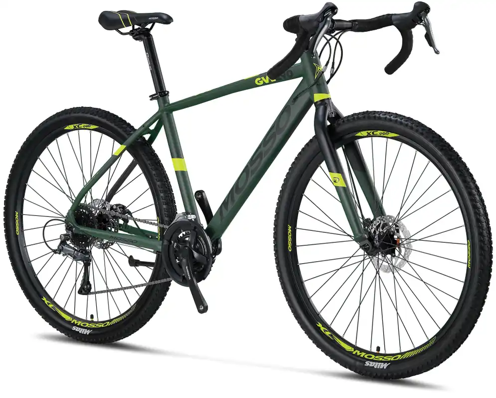 Bicicleta Mosso gravel GVL290 Claris, roata 29", 16 viteze, cadru 21 inch din aluminiu,verde/lime ,frana disc Cumpărături sigure