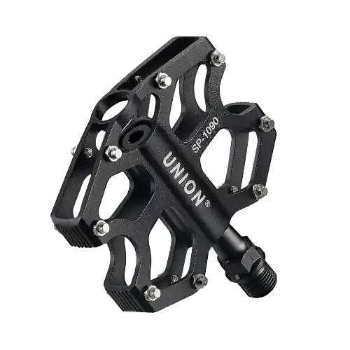 Cumpărături sigure Pedale Union SP-1090 Aluminiu extrudat negru + CNC, ax Cr-Mo, platforma, rulmenti capsulati