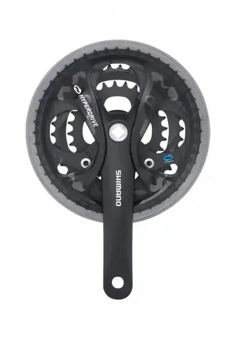 Angrenaj pedalier Shimano FC-M361, 7/8 vit, ax patrat, brate 175mm, negru, 48/38/28T, neambalat Discount