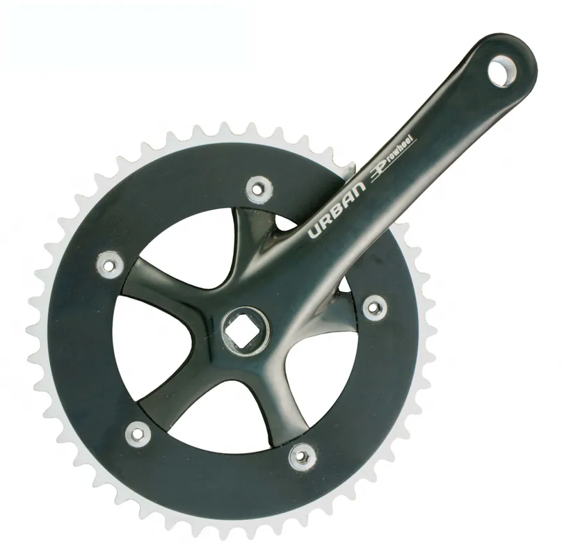 Preț redus Pedalier Prowheel, 46T-1/2-1/8, ax patrat, brat 165mm, aluminiu, culoare negru