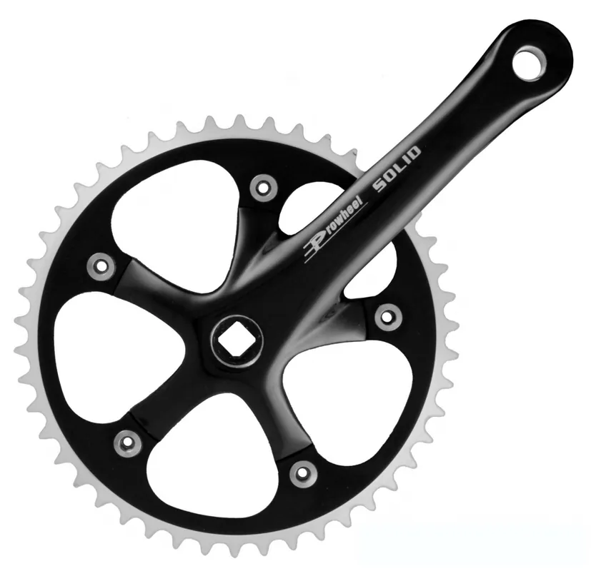 Cel mai bun preț Pedalier Prowheel, 46T 3/32, brat 165mm, aluminiu, culoare negru, ax patrat
