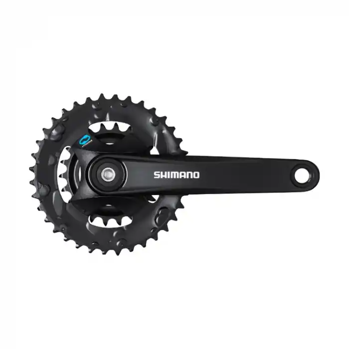 Angrenaj pedalier Shimano Altus FC-M315-2, 2x7/8 viteze, ax Patrat, fara aparatoare lant, brate 170mm, Negru, 36x22T Ofertă de sezon