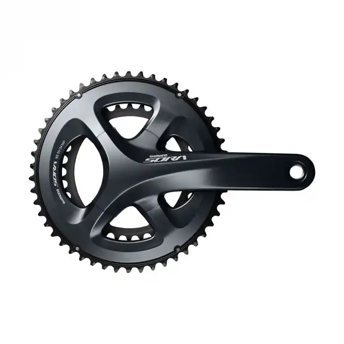 Ofertă specială Angrenaj pedalier Shimano Sora FC-R3000, 2x9 viteze, Hollowtech II, fara aparatoare lant, brate 170mm, fara BB, 50x34T