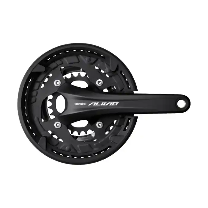 Angrenaj pedalier Shimano Alivio FC-T4060, 44x32x22T, 3x9 vit, brate 170mm, cu CG, Negru Reducere