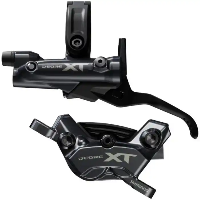 Frana pe disc set asamblat (J-Kit) Shimano Deore XT BL-M8200(L), BR-M8220 (F), fara adaptor, placute Resin (cu radiator), cu insertie, conducta 1000mm (SM-BH90 negru) Ofertă specială