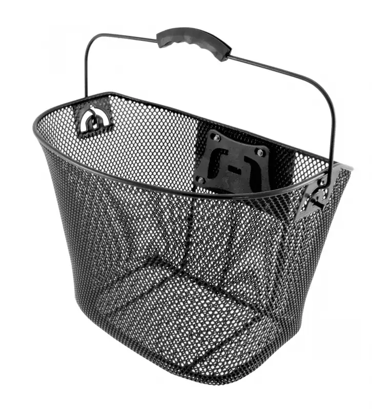Livrare gratuită Cos Bicicleta Fier 35x25x26cm Negru Prindere Rapida