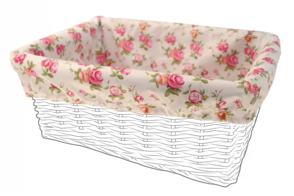 Husa Panza 43x33x19cm Alb/Flori Retur ușor