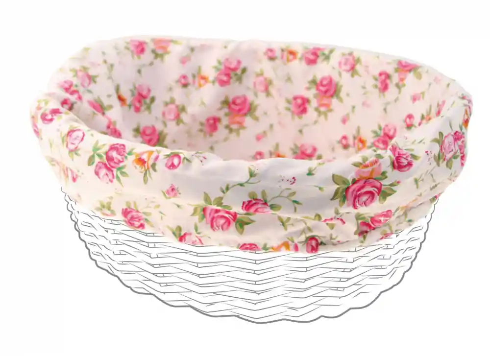Ofertă specială Husa Panza Oval 40x35x19cm Alb/Flori