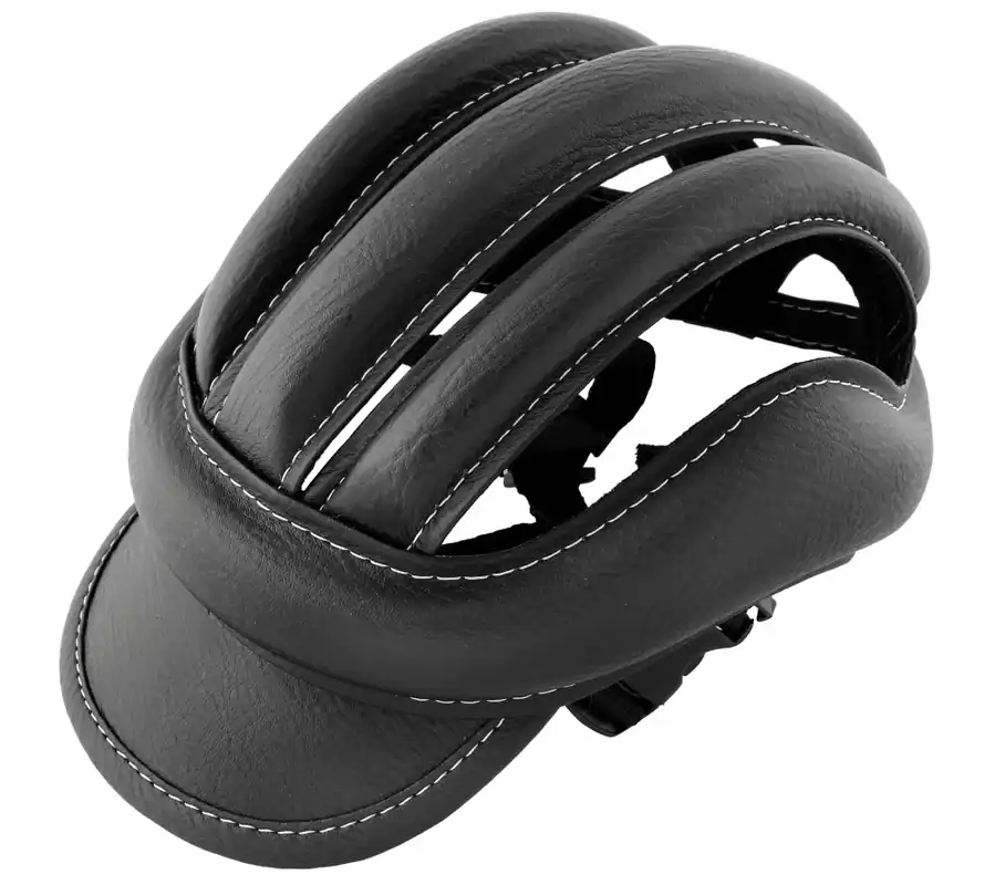 Reducere de preț Casca Vintage Piele Eroica Negru