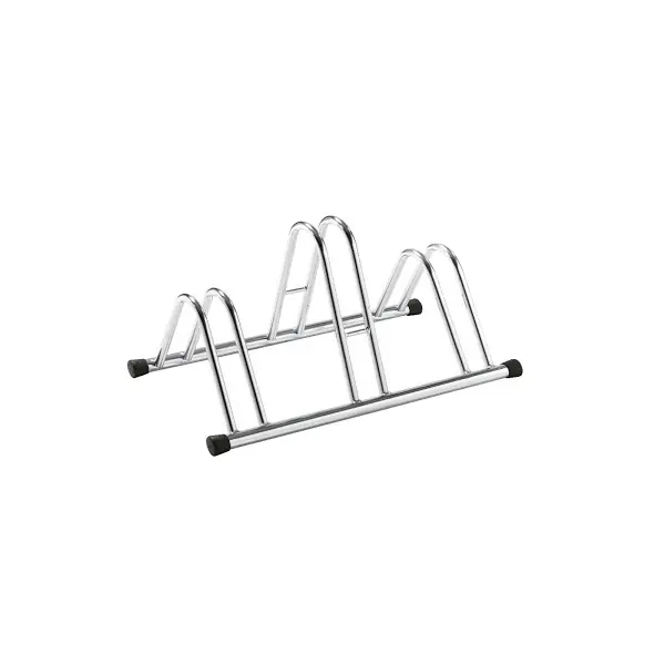 Disponibil imediat Suport de 3 biciclete de culoare argintie