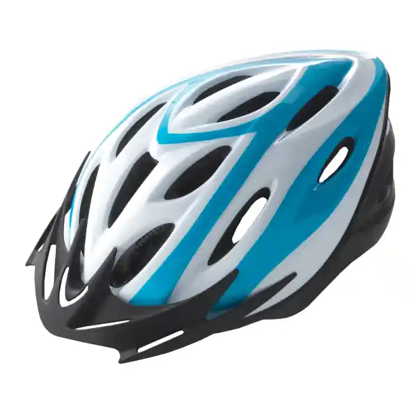 Casca Rider Culoare Alb/Albastru Marime L (58-61cm) Promoție