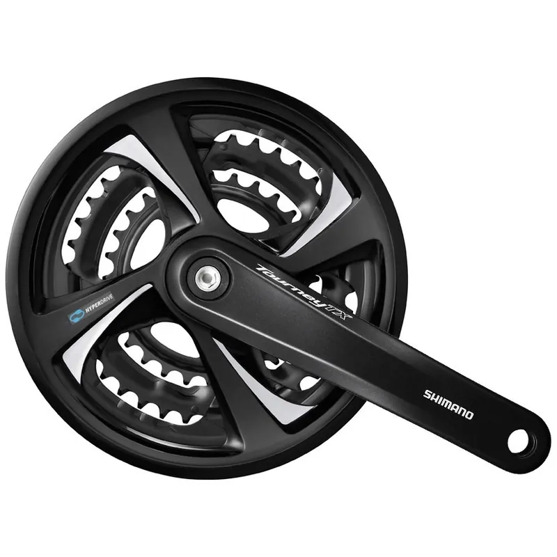 Angrenaj pedalier Shimano Tourney FC-TX801, 42X32X22T, brat 170mm, pentru 7/8 viteze pe spate, cu cg, compatibil chaincase, include suruburi, culoare negru Vezi acum