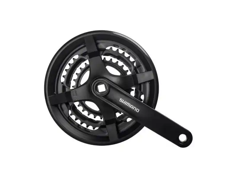 Angrenaj Pedalier Shimano Tourney Fc-Ty301, 48X38X28T, Brat 175Mm, Pt. 6/7/8 Vit. Pe Spate, Cu Cg, Compatibil Chaincase, Negru, Vrac Livrare expres
