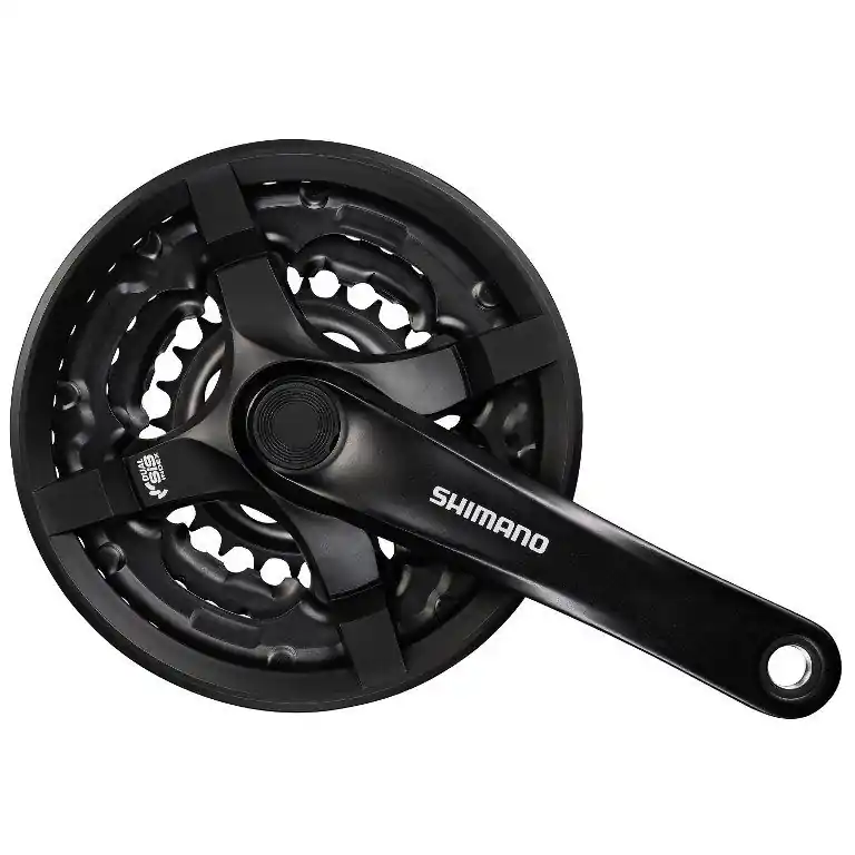 Retur gratuit Angrenaj Pedalier Shimano Tourney Fc-Ty501, 42X34X24T, Brat 170Mm, Pt. 6/7/8 Vit. Pe Spate, Cg, Suruburi De Fixare, Negru, Ambalat Ind.