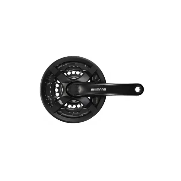 Reducere Angrenaj Pedalier Shimano Tourney Fc-Ty501, 48X38X28T, Brat 175Mm, Pt. 6/7/8 Vit. Pe Spate, Cg, Suruburi De Fixare, Negru, Ambalat Ind.
