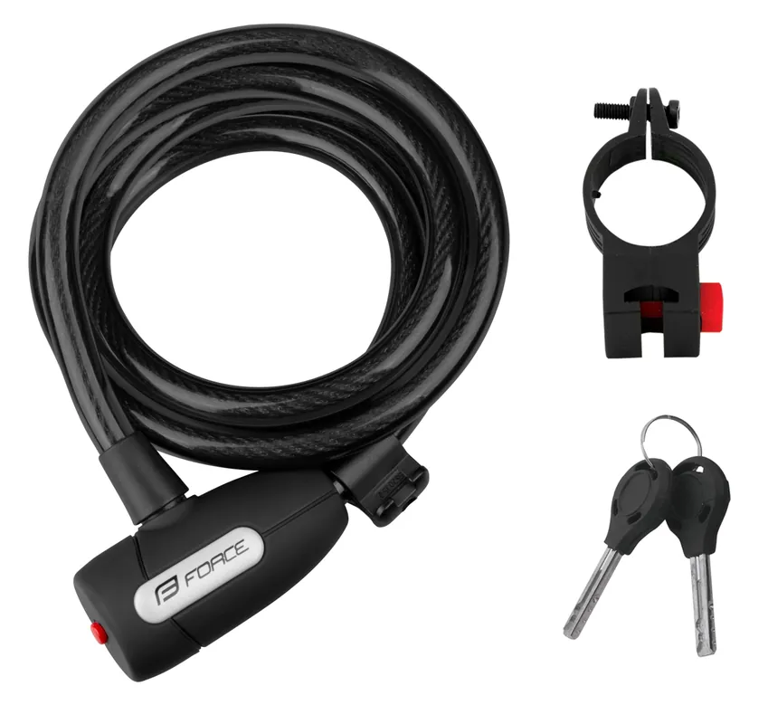 Antifurt cu cheie Force F Lux 180cm/12mm negru Reduceri