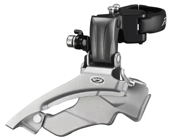 Livrare expres Schimbator Fata Shimano Altus Fd-M371, Triplu, Pt. 9 Vit. Pe Spate, Down Swing, Tragere Dubla, Colier 34.9Mm (Cu Adaptor 31.8 & 28.6Mm), Pt. 44/48T, Unghi Cs 63-66, Cl 50Mm, Ambalat Ind.