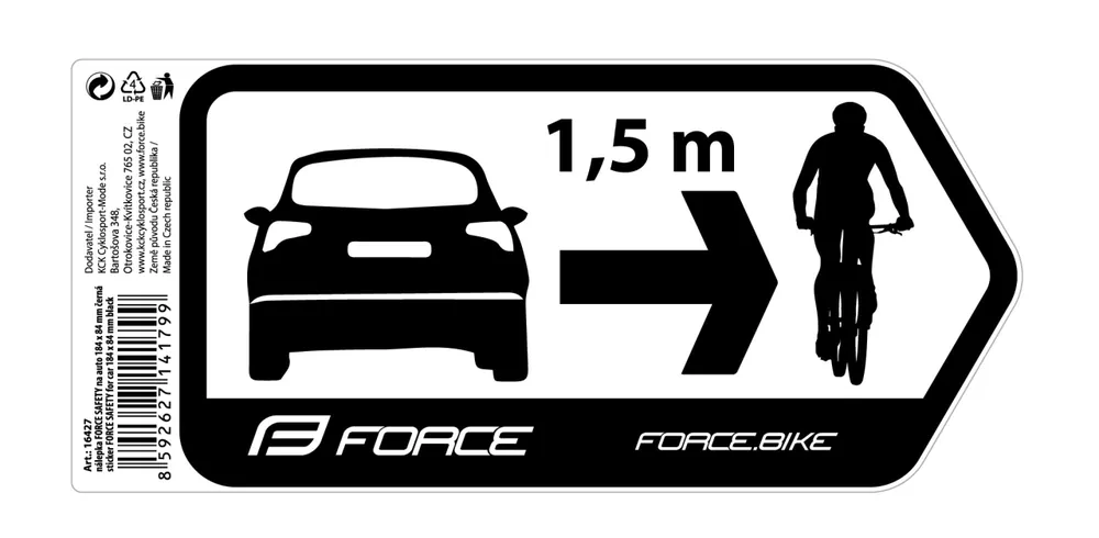 Cumpărături sigure Sticker Force Safety pentru masina 184 x 84 mm, negru