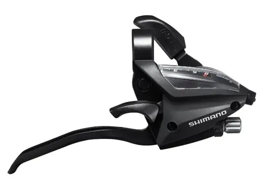 Premium Maneta schimbator/frana Shimano ST-EF500-8R-4A, montaj dreapta, 8 viteze, cablu 2050mm, 4 degete, pentru V-Brake, (necesita modulator de putere), culoare negru