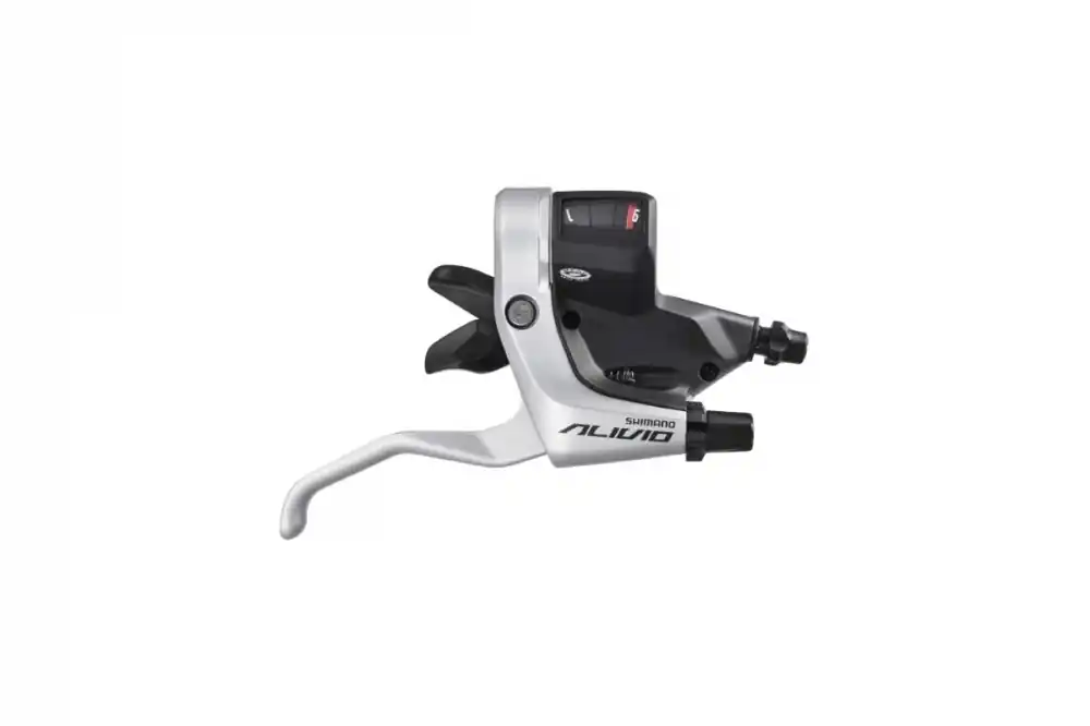 Livrare expres Maneta Schimbator/Frana Shimano Alivio St-M430-S, Silver Stanga:3-Vit., Cablu 1800Mm Stainless, Cu Ogd, Camasa Sp40 Neagra 600Mm, Fara Cablu De Frana, Ambalat Ind.