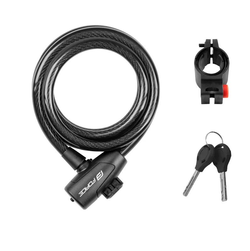 Ultima șansă Lacat Force Strong spirala 180cm/12mm cu suport negru