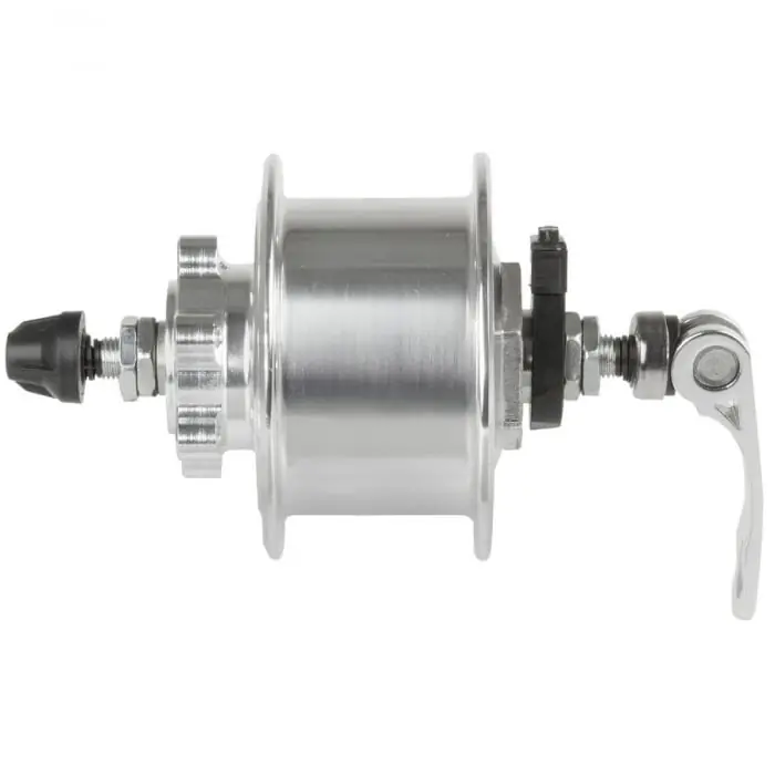 Bestseller Butuc Fata cu Dinam Disc si QR ”Hub Dynamo 2 in 1 ” 36 H Silver