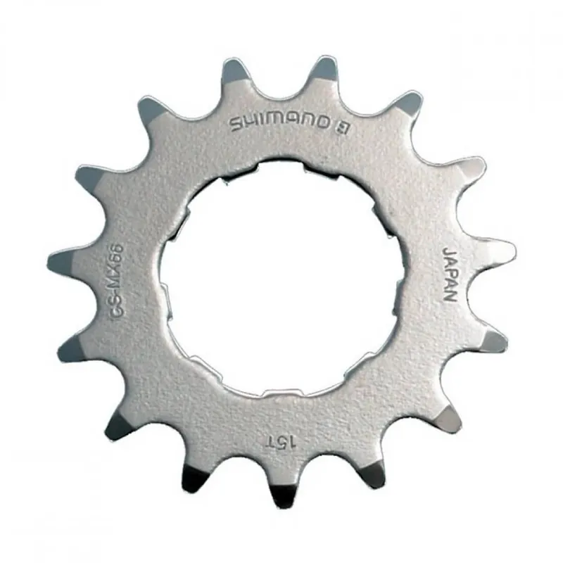Pinion Shimano DX CS-MX66, 15T, cromat, fara distantier si piulita de fixare, ambalat individual Premium