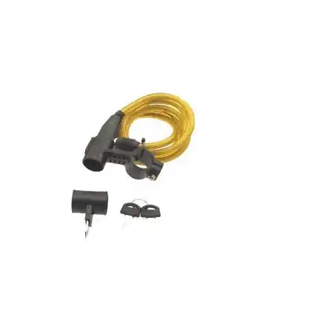 Antifurt spirala cu cheie 8x1500mm cu suport fixare culoare auriu Plată securizată