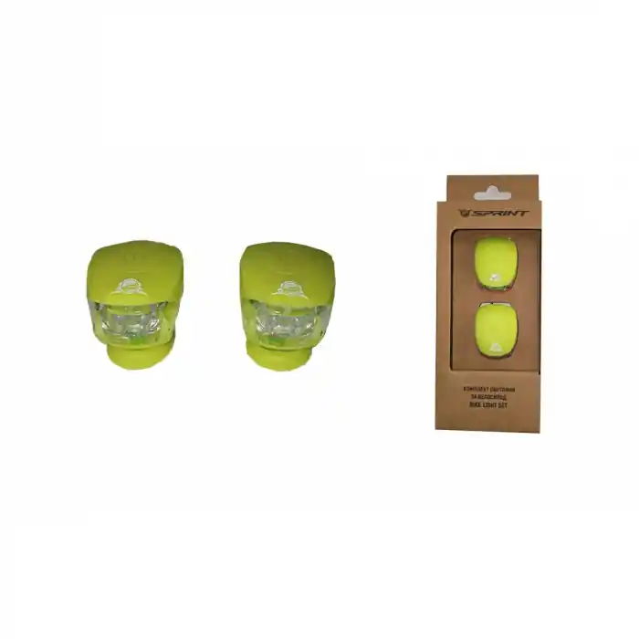 Livrare expres Set lumini fata/spate Sprint din silicon verde