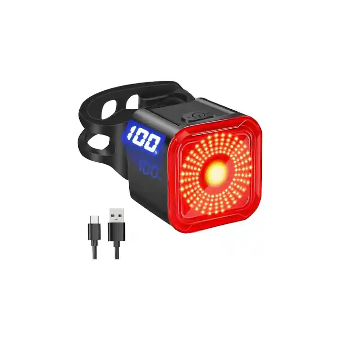 Retur gratuit Lumina spate smart Fivestars Brake Sense BTL-100, detectie franare, 500 mAh, USB Type-C, IPX6
