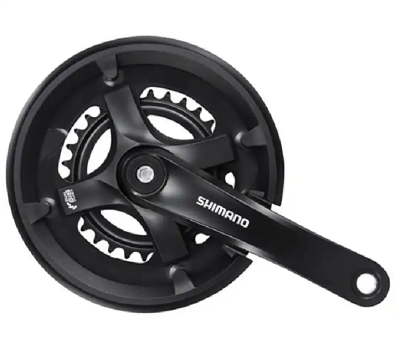 Preferatul clienților Angrenaj pedalier Shimano Tourney FC-TY501-2, 46X30T, brat 175mm, pentru 7/8 viteze, spate, culoare negru