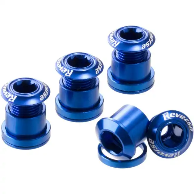 Set 4 suruburi angrenaj Reverse Chainring Bolt Albastre Reducere extra