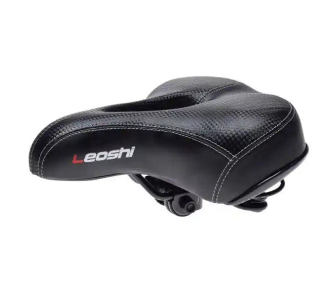 Transport gratuit Sa cu arcuri bicicleta city, cu gaura de ventilatie, Leoshi, culoare negru