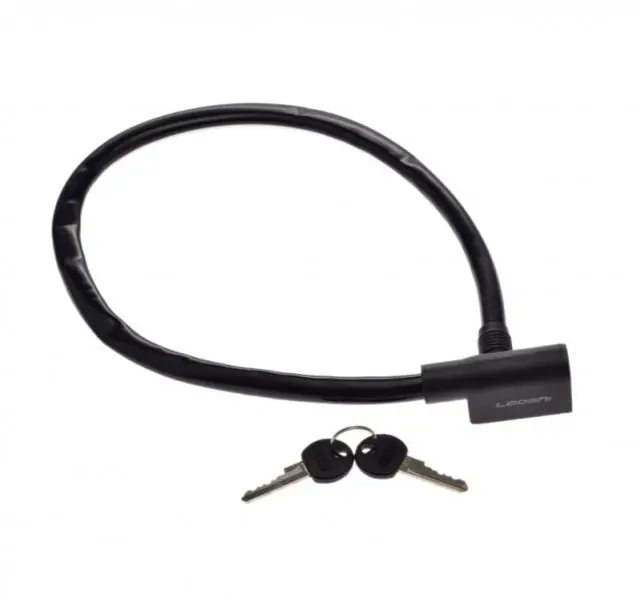Antifurt cu cheie Leoshi 6 mm x 650 mm, culoare negru Livrare rapidă