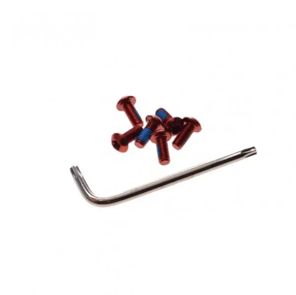 Set 6 suruburi disc frana biciclete, Unex, culoare rosu Chilipir